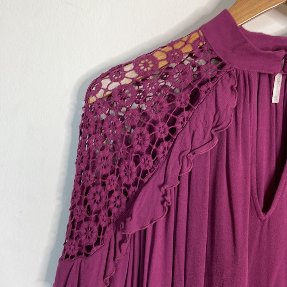 Free People Lace Top Long Sleeve Top - Picture 3 of 9